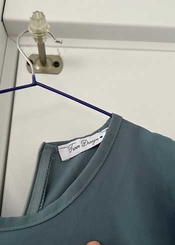 Gri Uzun Kollu Drapeli Kadın Elbise - Görsel 4