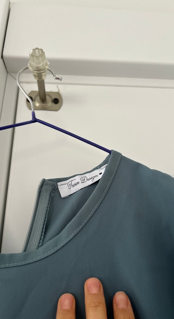 Gri Uzun Kollu Drapeli Kadın Elbise - Görsel 4