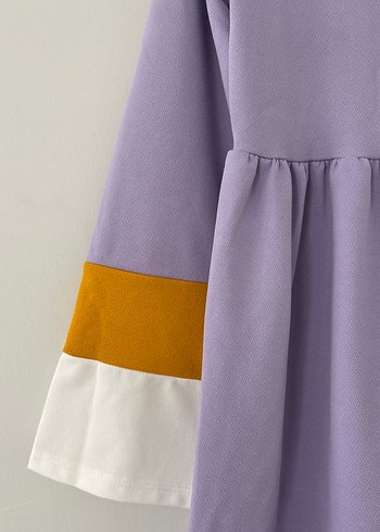 Pastel Mor Uzun Kollu Midi Tunik - Görsel 3