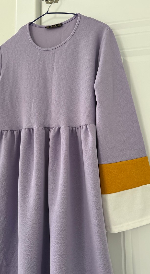 Pastel Mor Uzun Kollu Midi Tunik - Görsel 4