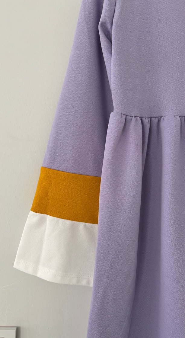 Pastel Mor Uzun Kollu Midi Tunik - Görsel 3