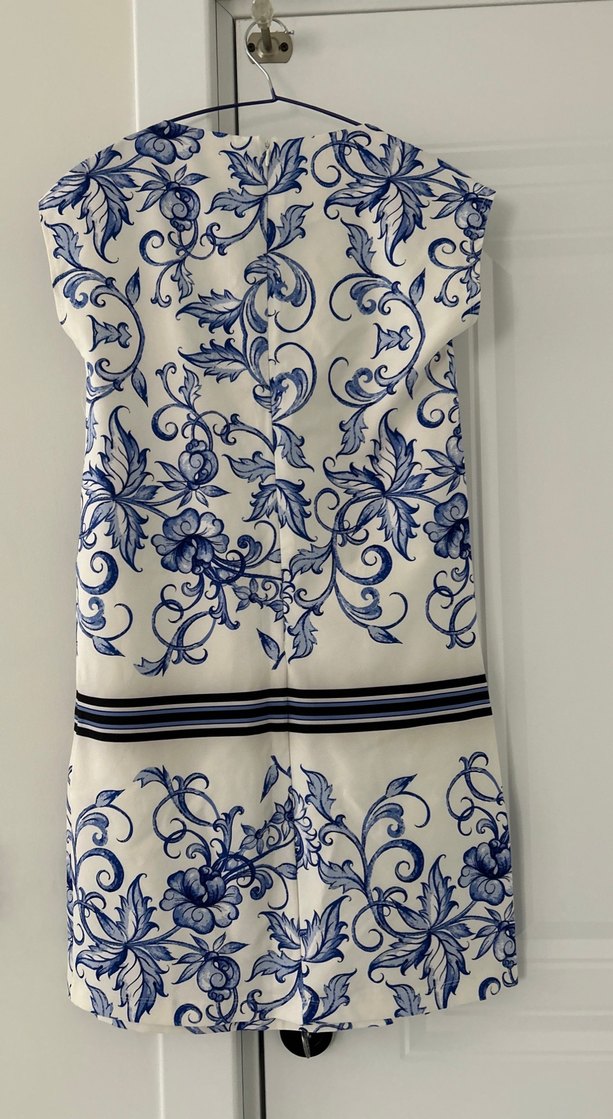 Mavi Desenli elbise - Görsel 3