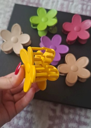 Renkli  Çiçek Saç Tokaları mandallı - Görsel 2