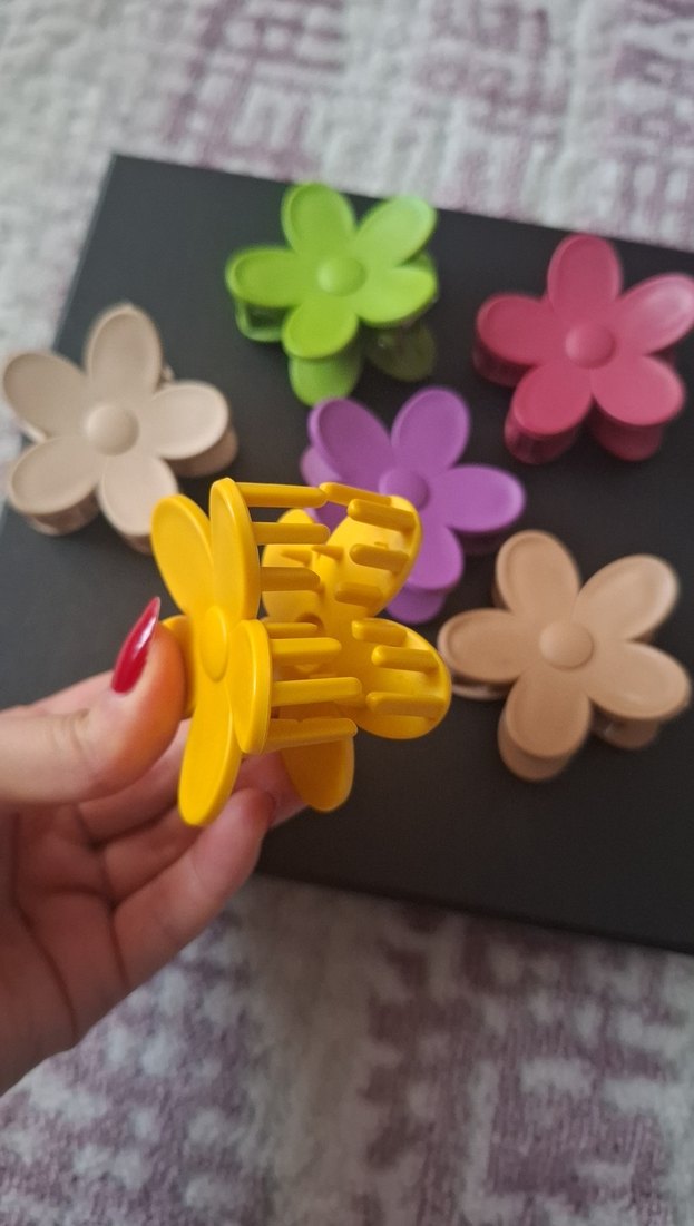 Renkli  Çiçek Saç Tokaları mandallı - Görsel 2