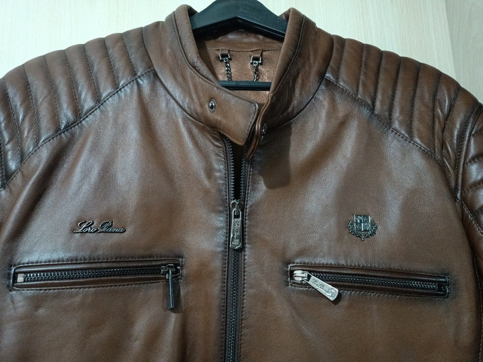 Kahverengi hakiki dana derisinden yapılmış deri ceket - Görsel 2