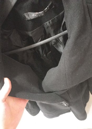 Siyah Çift Düğmeli Kaban - Görsel 2