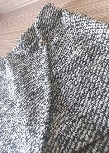 Gri Örgü Mini Şort Etek - Görsel 3