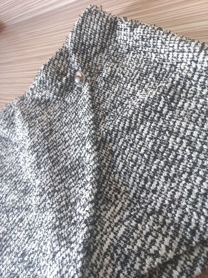 Gri Örgü Mini Şort Etek - Görsel 3