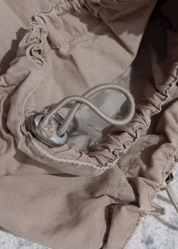 Bej Kadın Keten Salaş Paraşüt Pantolon - Görsel 4