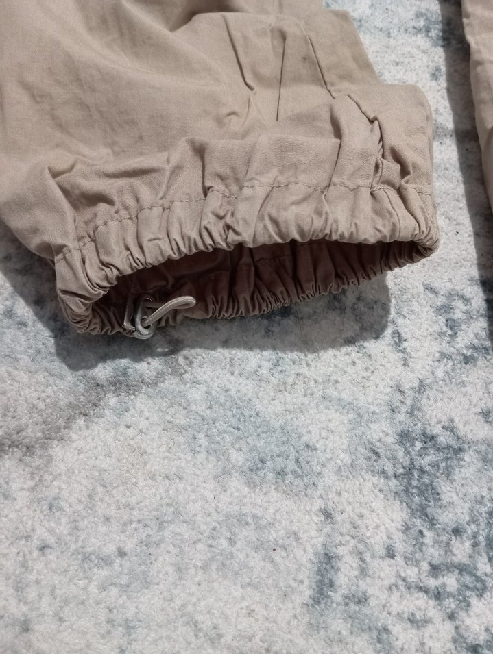 Bej Kadın Keten Salaş Paraşüt Pantolon - Görsel 3