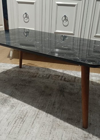 Siyah Mermer Desenli Modern Sehpa - Görsel 3