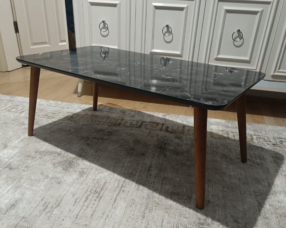 Siyah Mermer Desenli Modern Sehpa - Görsel 3