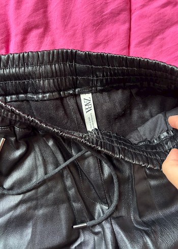Zara Jogger Deri pantolon - Görsel 4