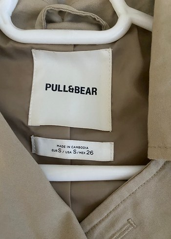 Bej Düğmeli Kısa Kadın Trençkot - Görsel 2