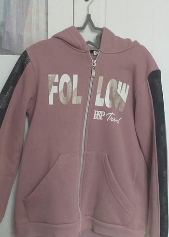Kız Çocuk Kapüşonlu Fermuarlı Sweatshirt - Görsel 2