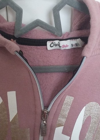 Kız Çocuk Kapüşonlu Fermuarlı Sweatshirt - Görsel 3