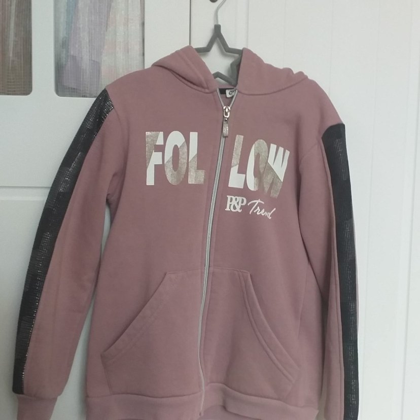 Kız Çocuk Kapüşonlu Fermuarlı Sweatshirt - Görsel 2