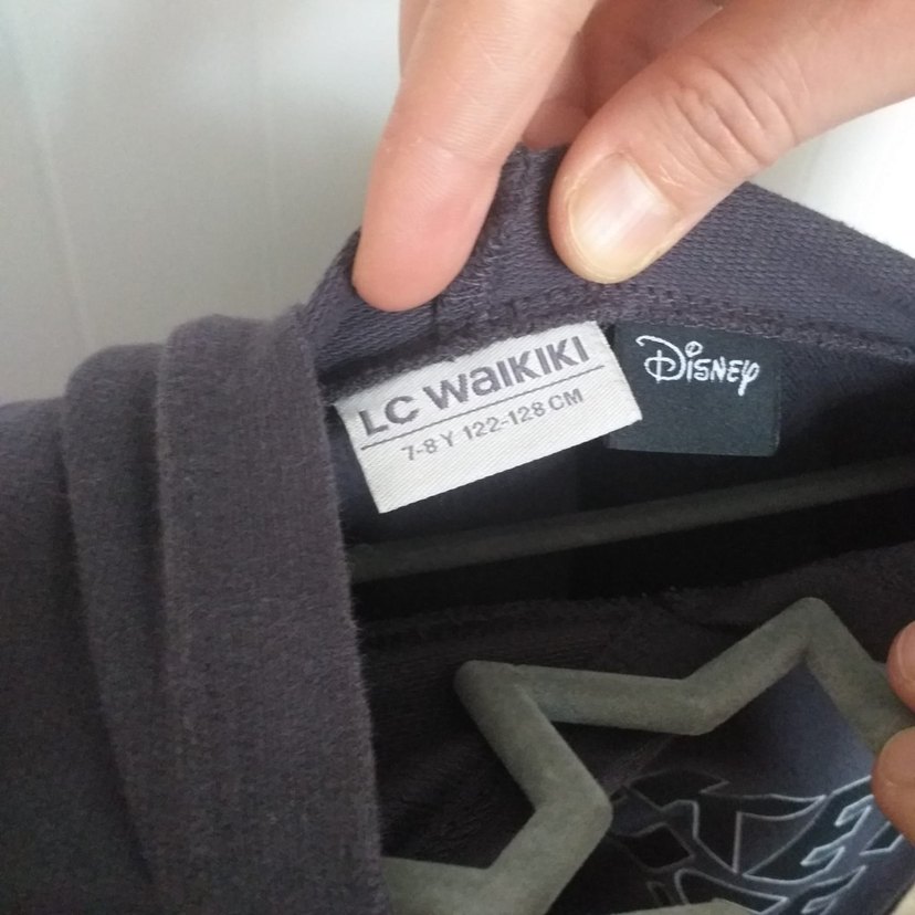 Siyah Mickey Mouse Baskılı Kapüşonlu elbise - Görsel 2