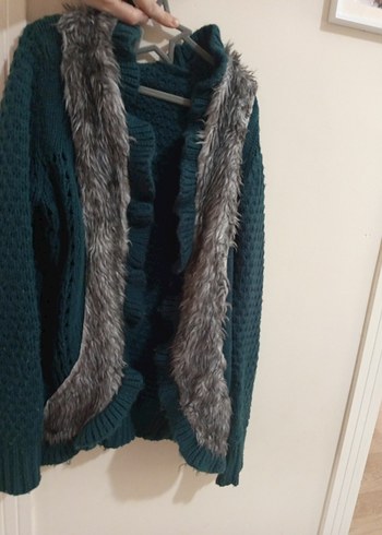 Gri Kürklü Boğazlı Kadın Kazak - Görsel 2