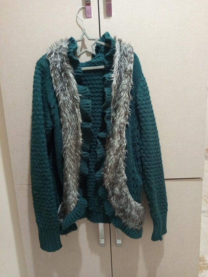 Gri Kürklü Boğazlı Kadın Kazak - Görsel 3