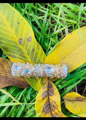 Bohem Tarzı İşlemeli Boncuklu Altın Yüzük Seti - Görsel 2