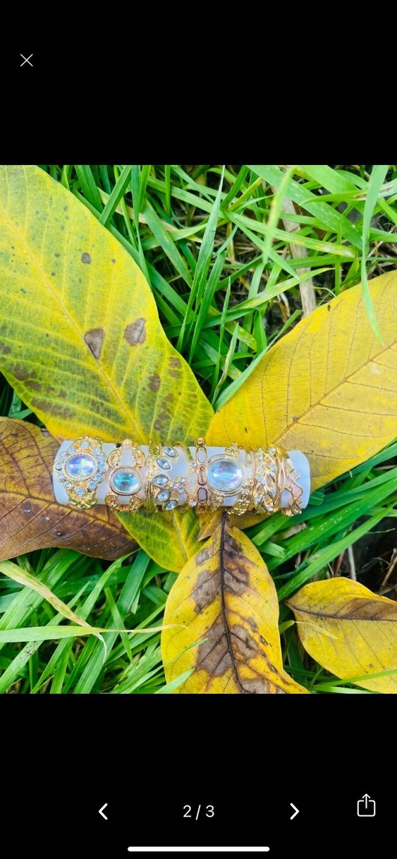 Bohem Tarzı İşlemeli Boncuklu Altın Yüzük Seti - Görsel 2