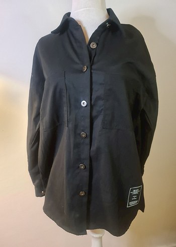 Düğmeli Siyah  gömlek - Görsel 2