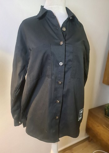 Düğmeli Siyah  gömlek - Görsel 3