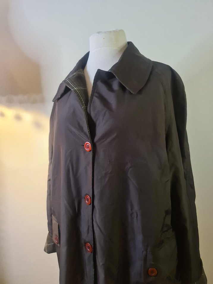 Düğmeli Kahverengi Uzun Hamile Kabanı - Görsel 2