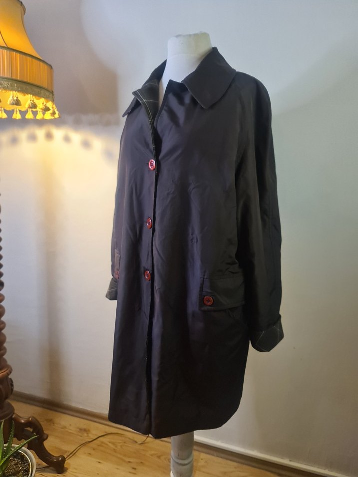 Düğmeli Kahverengi Uzun Hamile Kabanı - Görsel 3