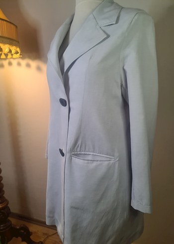 Düğmeli Beyaz Midi Ceket - Görsel 2