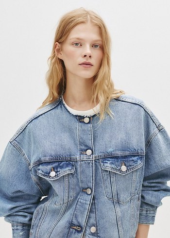 Gri Oversize Denim Ceket - Görsel 3