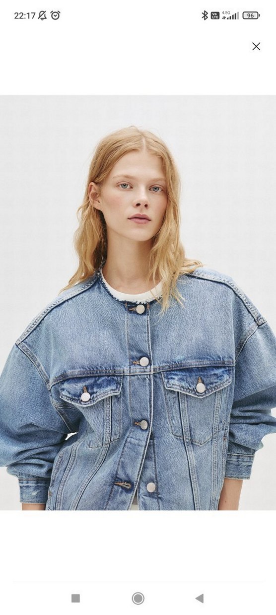 Gri Oversize Denim Ceket - Görsel 3