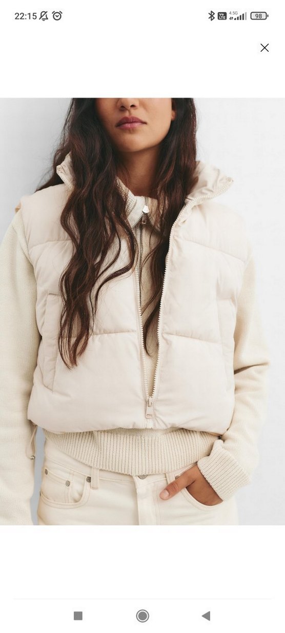 Beyaz Yüksek Yakalı Kadın Şişme Yelek - Görsel 4