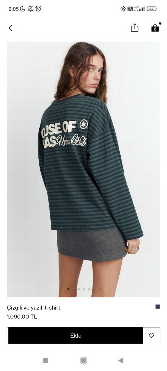 Erkek Çocuk Yeşil Çizgili Uzun Kollu Sweatshirt - Görsel 4