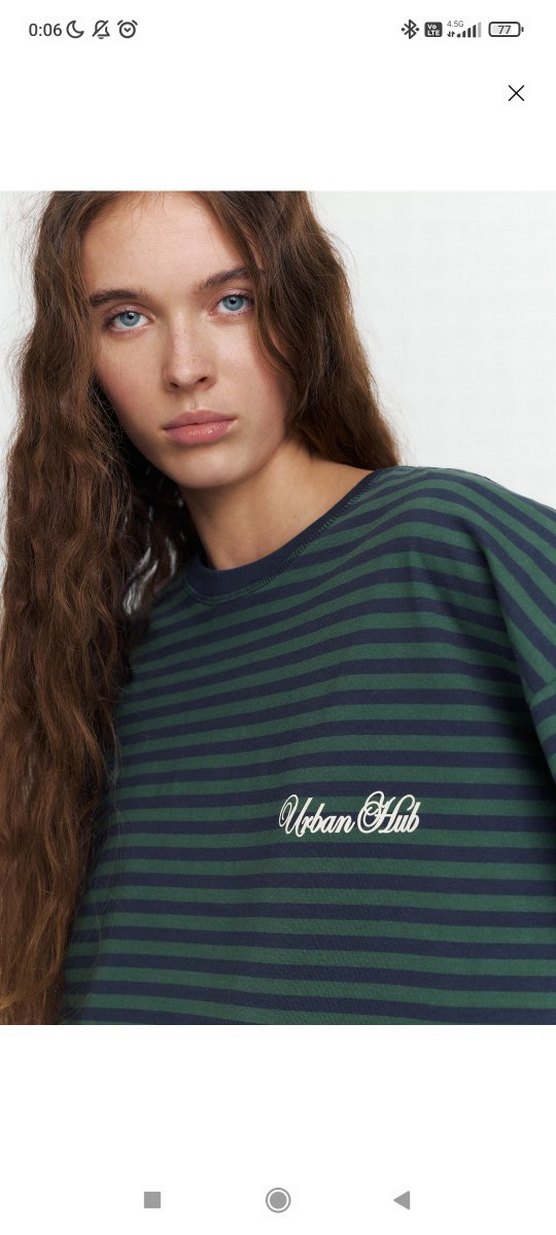 Erkek Çocuk Yeşil Çizgili Uzun Kollu Sweatshirt - Görsel 2