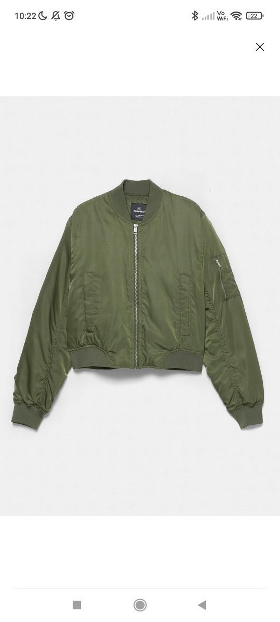 Kadın Haki Fermuarlı İnce Mont - Görsel 2