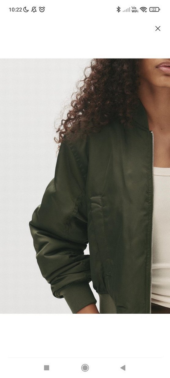 Kadın Haki Fermuarlı İnce Mont - Görsel 4