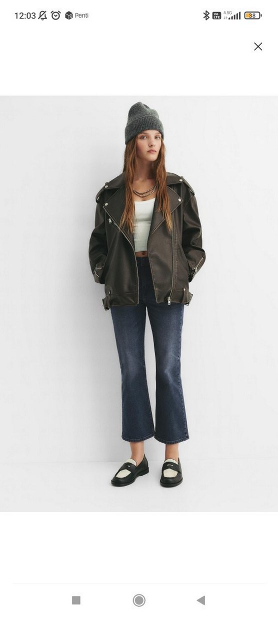 Kadın Lacivert Batik Desenli Midi Kot Pantolon - Görsel 5