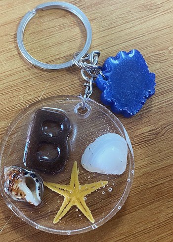 Epoksi Renkli Boncuklu Bohem Kadın Anahtarlık - Görsel 8