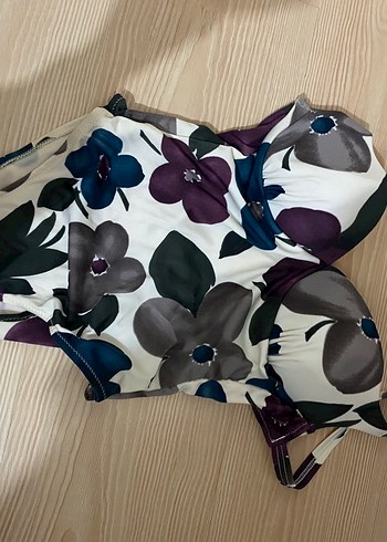 Mor Çiçek Desenli Mini Sütyen - Görsel 2