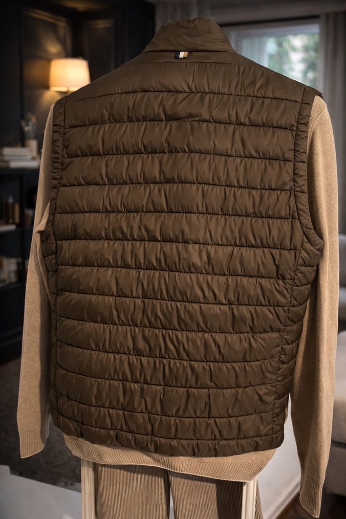 BOSS Haki Kapitone Erkek Yelek  Rafine Şıklık ve Maksimum Konfor - Görsel 2