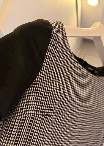 Herry  Asimetrik Kesim Elbise | Kazayağı Desen & Pembe Zerafeti - Görsel 4