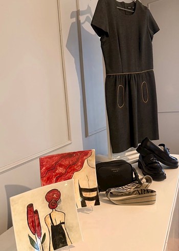 Herry Antrasit Modern Elbise - Çaba Gerektirmeyen Şıklık - Görsel 12