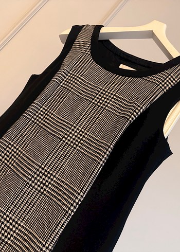 Roman/Gipsy Ekose Şıklığı  Pembe Detaylı Modern Klasik Elbise - Görsel 8