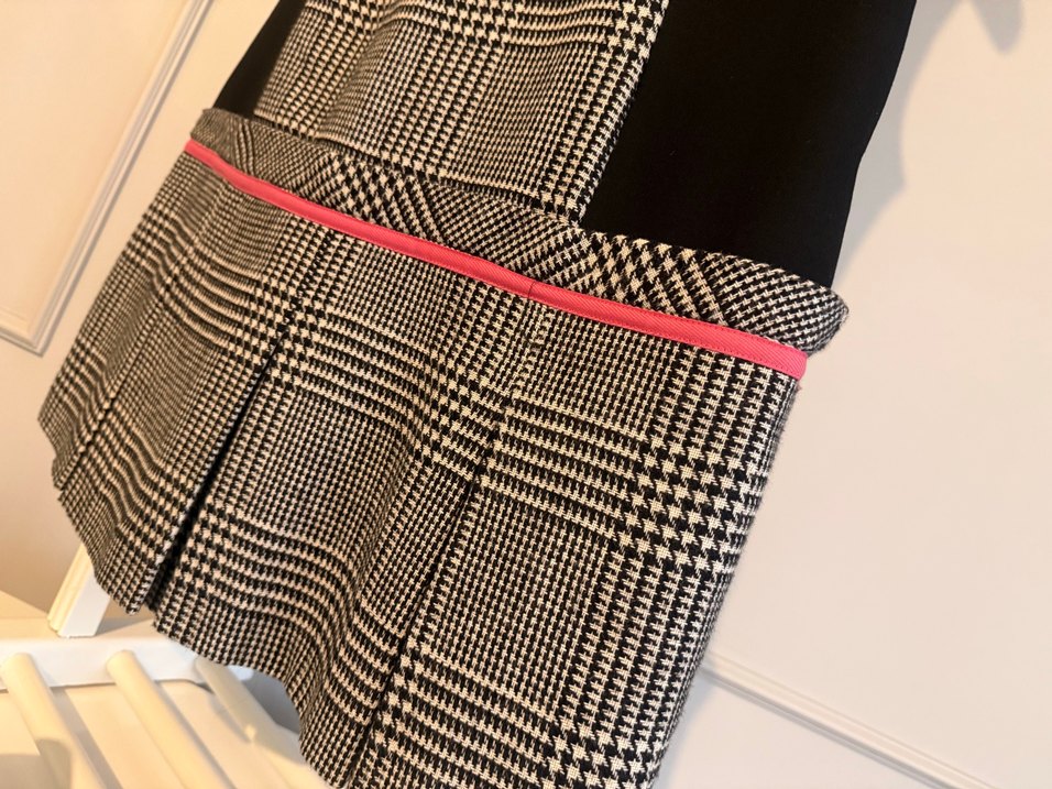 Roman/Gipsy Ekose Şıklığı  Pembe Detaylı Modern Klasik Elbise - Görsel 3