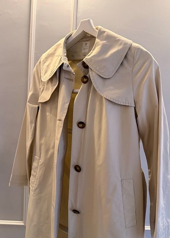Yargıcı | Bej Su İtici Yağmurluk  Trençkot - Görsel 3