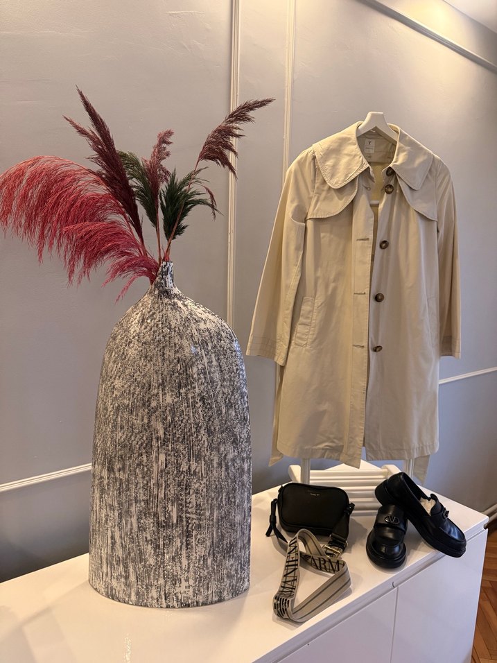 Yargıcı | Bej Su İtici Yağmurluk  Trençkot - Görsel 2