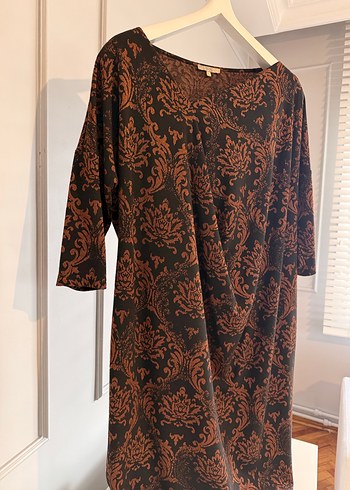 Bakır Dokumuşlarla Sofistike Şıklık-Büyük Beden Drape Elbise - Görsel 5