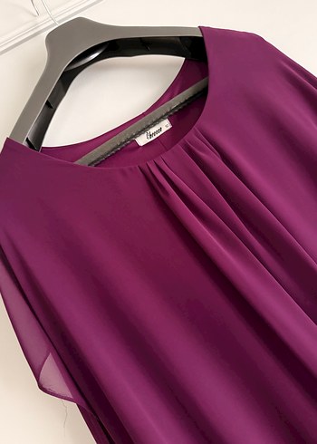 Mürsüm Drapeli Midi Büyük Beden Abiye Elbise - Görsel 5